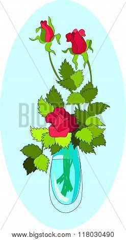 Illustration of flowers in a vase