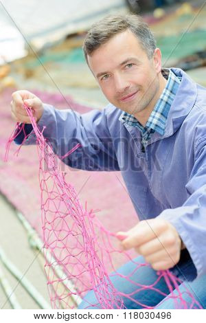 man holding a net