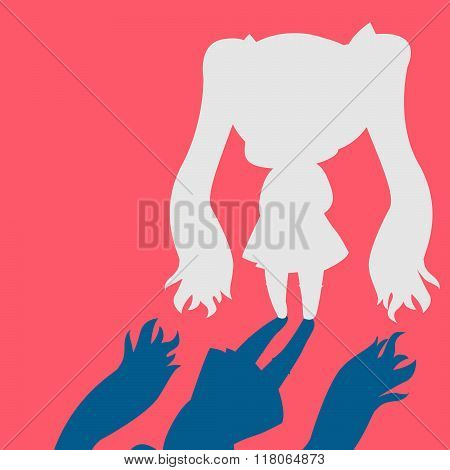 girl shadow vector
