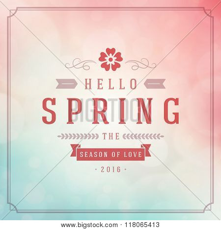 Spring Vector Typographic Poster or Greeting Card Design.