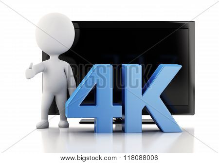 3D Illustration. 4K Ultrahd Tv. Technology Concept.