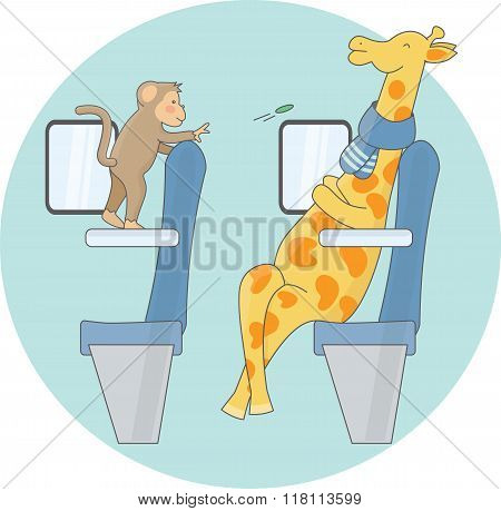 Monkey And Giraffe