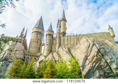 OSAKA, JAPAN - December 1, 2015: Universal Studios Japan (USJ). According to 2014 Theme Index Global Attraction Attendance Report, USJ is ranked fifth among the top 25 amusement parks worldwide.