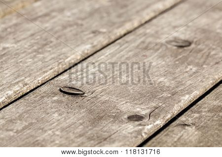 Wood Grain With Tree Branches - Weatherproof Wood Surface Of A Garden Table