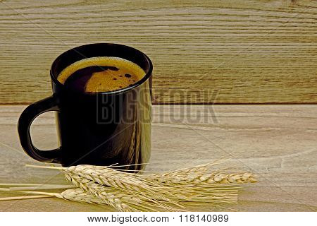 Cup Of Cereal Coffee Grain, With Ears Of Cereal