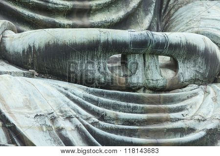 The Great Buddha (daibutsu) On The Grounds Of Kotokuin Temple In Kamakura, Japan.