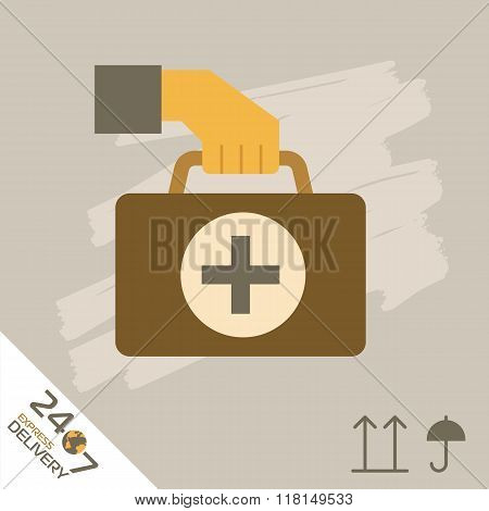 Medical express delivery icon. Medical delivery. Order service. Symbol of medical delivery. Express delivery vector icon. Delivery goods, medical shipping service. 
Medical delivery sign. Express delivery illustration. Medical delivery service icon.