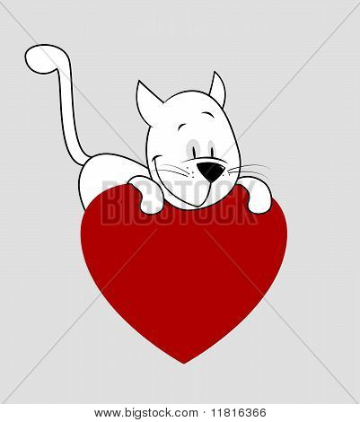 Cat and heart