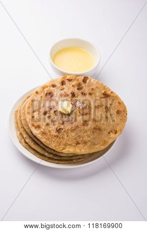 Puran poli is important sweet menu in holi festival in india, indian dessert, puran roti, indian swe