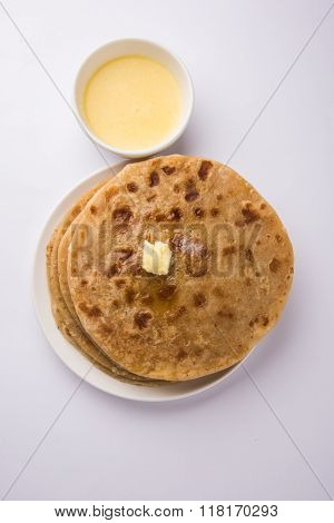 Puran poli is important sweet menu in holi festival in india, indian dessert, puran roti, indian swe