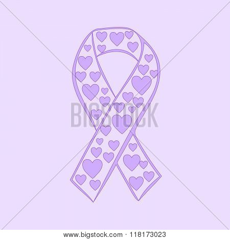 Lavender ribbon heart epilepsy cancer solidarity day