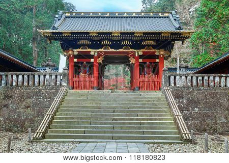 Nio-mon Gate at Taiyuinbyo - the Mausoleum of Shogun Tokugawa Iemitsu in Nikko, japan