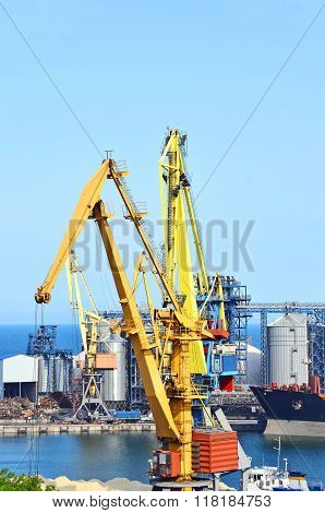 Cargo Crane, Ship And Grain Dryer