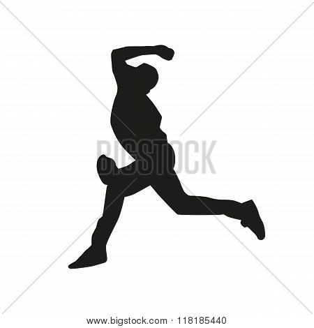 Baseball pitcher vector silhouette, baseball player silhouette