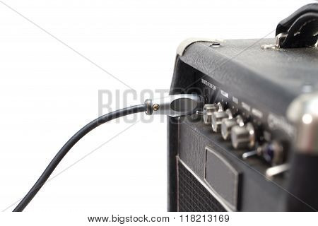 Jack Connector Into The Amplifier Guitar