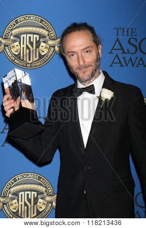 LOS ANGELES - FEB 14:  Emmanuel Lubezki at the 2016 American Society of Cinematographers Awards at the Century Plaza Hotel on February 14, 2016 in Century City, CA