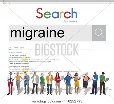 Migraine Symptoms Diagnosis Disturbed Vision Concept