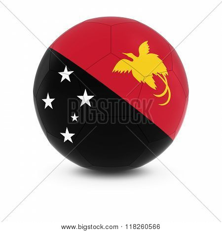 Papua New Guinea Football - Papuan Flag on Soccer Ball - 3D Illustration