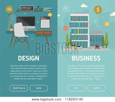Two vertical banner with button