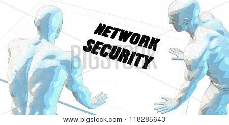 Network Security Discussion and Business Meeting Concept Art