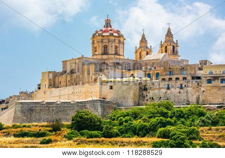 scenic view on Mdina