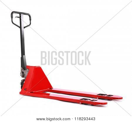 Hand pallet truck, isolated on white