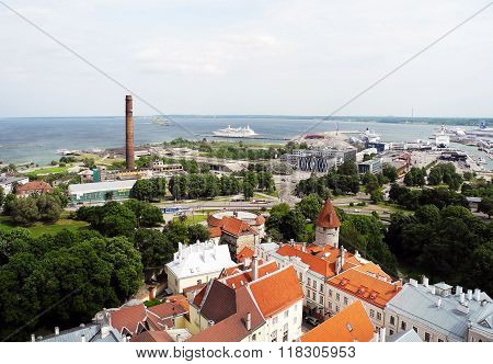 City Of Tallinn On The Baltic Sea.