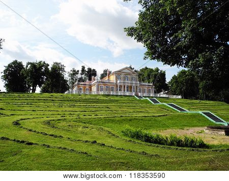Palace In Town Of Strelna In Russia.
