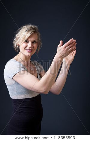 Cute Blond Girl Shot In Studio