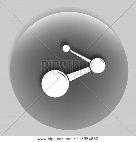 Flat Paper Cut Style Icon Of Share