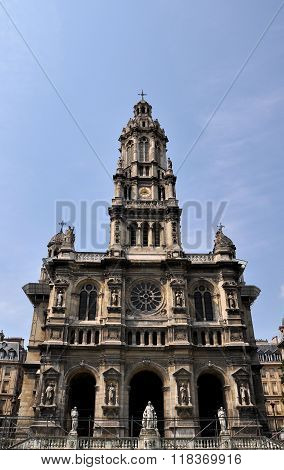 Facade Of Sainte Trinite Church In Paris. France