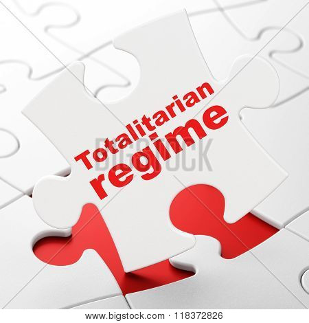 Political concept: Totalitarian Regime on puzzle background