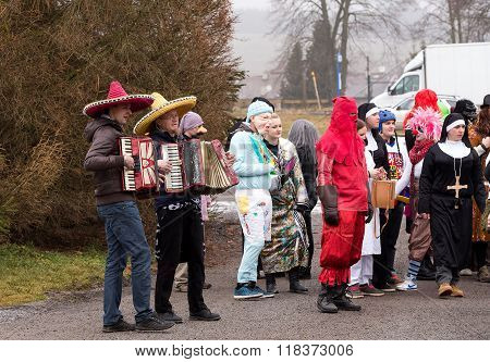 People Attend The Masopust Carnival