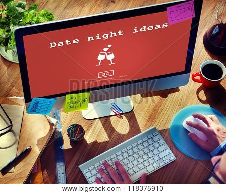 Date Night Ideas Valentine Romance Heart Dating Concept