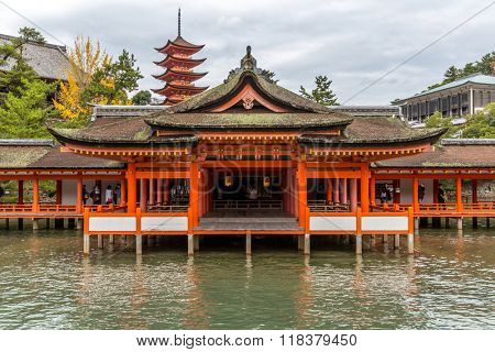 Miyajima, Hiroshima, famed floating Shrine temple  itsukushima Japan