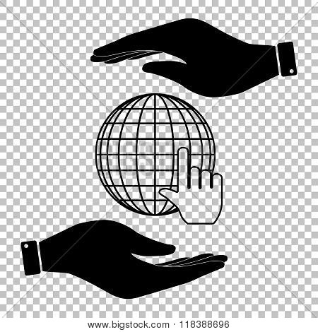 Protect symbol on the transparent background