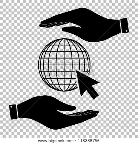 Protect symbol on the transparent background