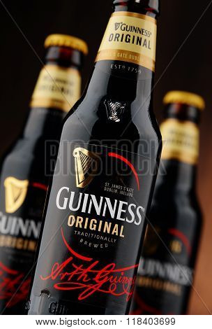Three Bottles Of Guinness Beer