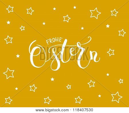 Ostern (easter In German) Postcard, Card, Invitation, Flyer, Banner Template.