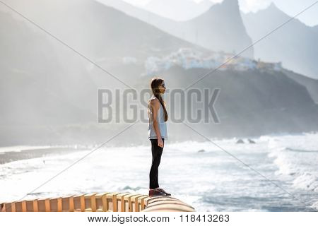 Woman on the mountain road