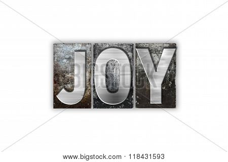 Joy Concept Isolated Metal Letterpress Type