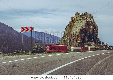 Warning Triple Chevron Sign