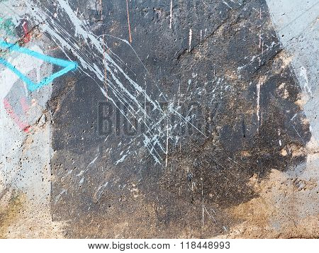 Zhitomir Ukraine - February 7: Detail of graffiti on a concrete wall. Grungy concrete surface with c