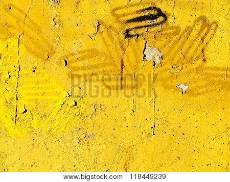 Zhitomir Ukraine - February 7: Detail of graffiti on a concrete wall. Grungy concrete surface with c