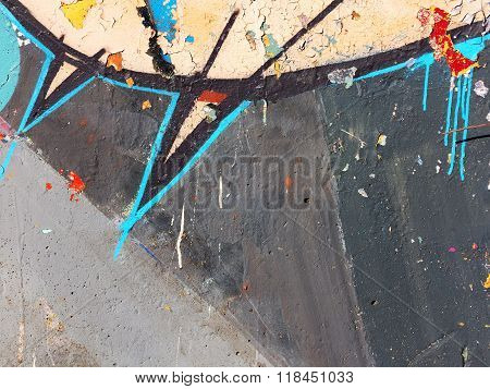 Zhitomir Ukraine - February 7: Detail of graffiti on a concrete wall. Grungy concrete surface with c