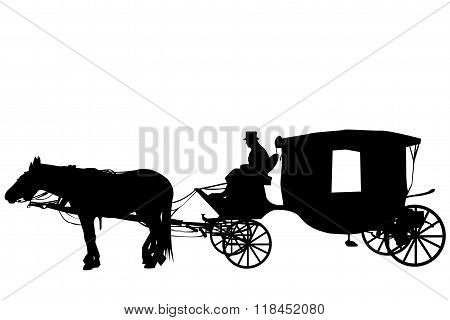 Vintage Carriage With Coachman