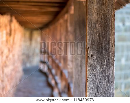 Wooden Beams Of A Medieval Wall