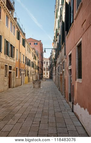 VENICE, ITALY - FEBRUARY 5 2016: Streets And Bridges Of Venice