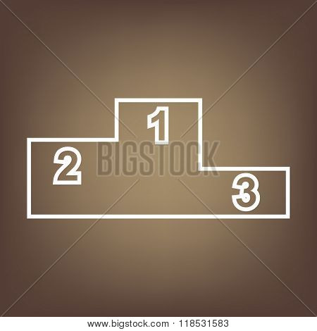 Line icon on the brown background
