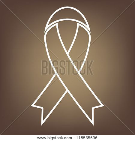 Line icon on the brown background